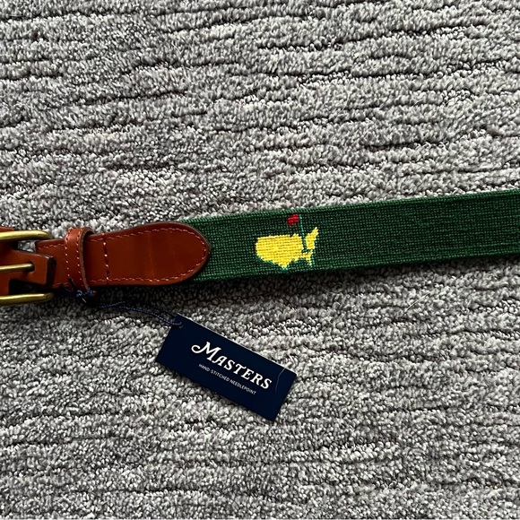 NWT Men's embroidered belt from Masters. Leather details - Picture 3 of 6